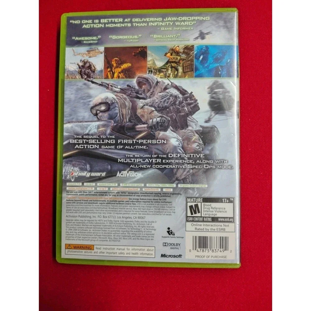 Call of Duty: Modern Warfare 2 (Microsoft Xbox 360, 2009) COMPLETE CIB